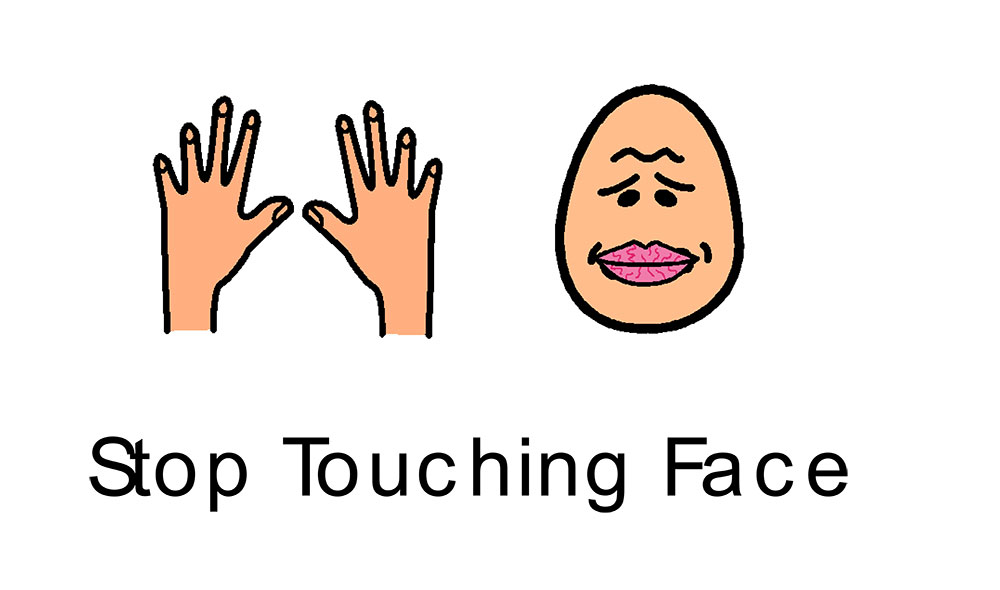 stop touching face cartton