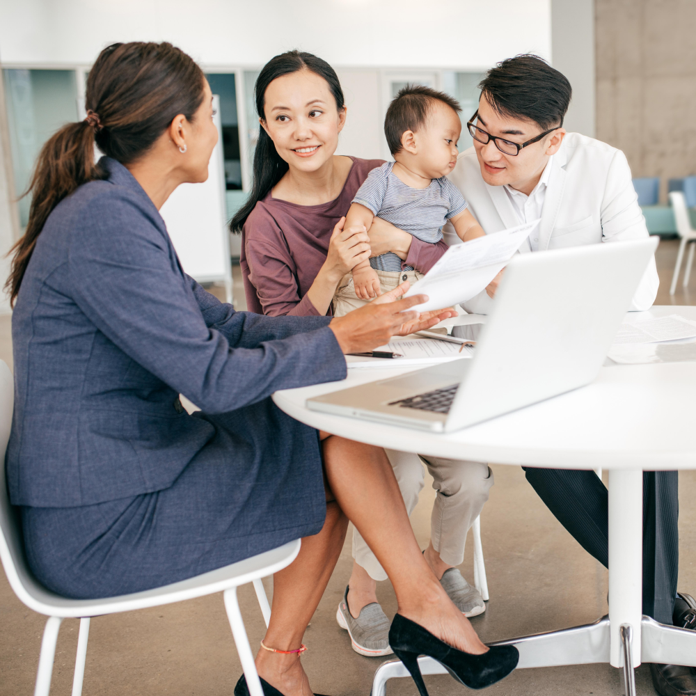 couple and son at a consultation