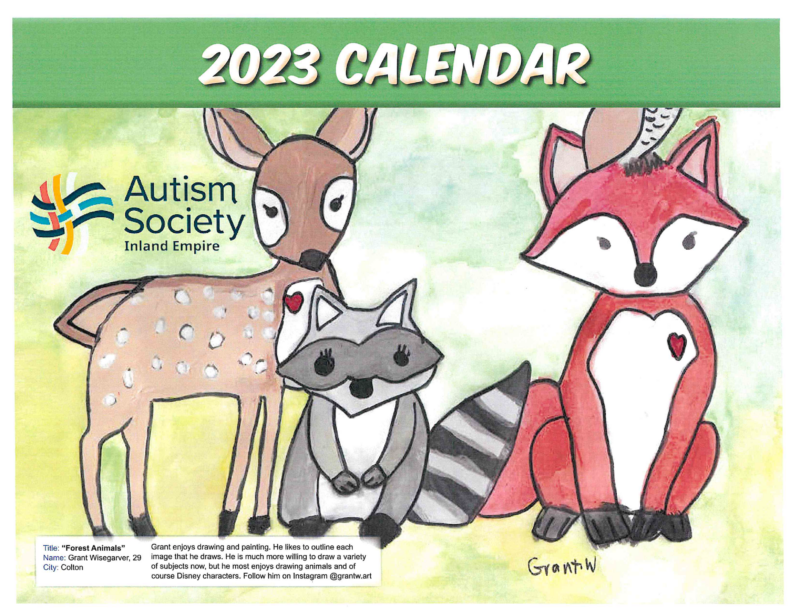 Annual Art Calendar Autism Society Inland Empire