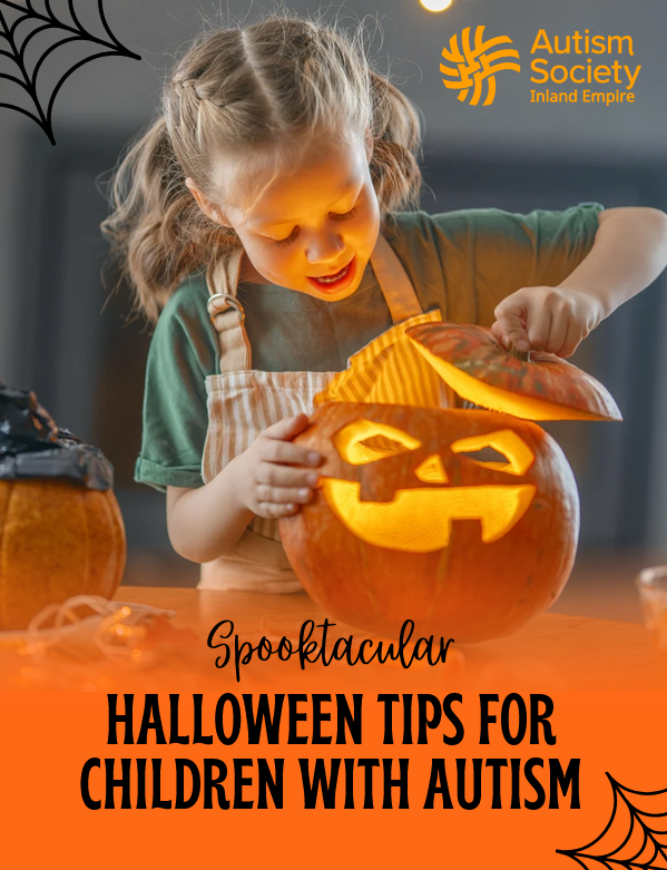 Girl carving an orange pumpkin